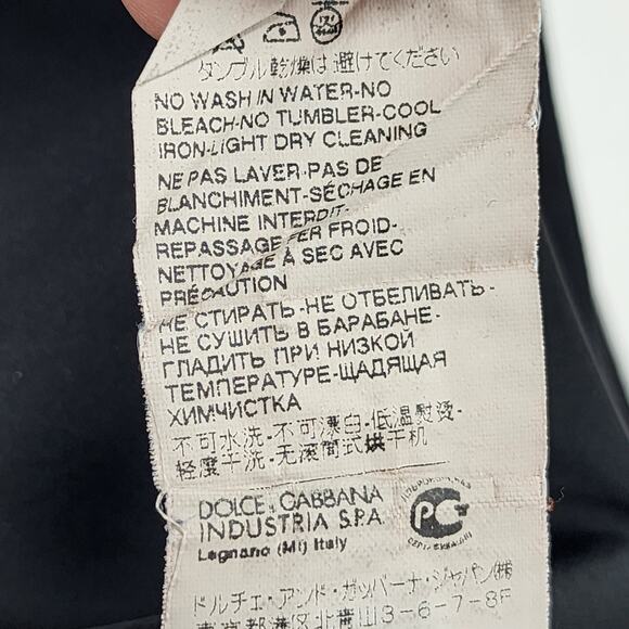 Vintage Dolce & Gabbana Black Wool Blend Blazer & Skirt Suit Set Womens Size 42 - Picture 8 of 11